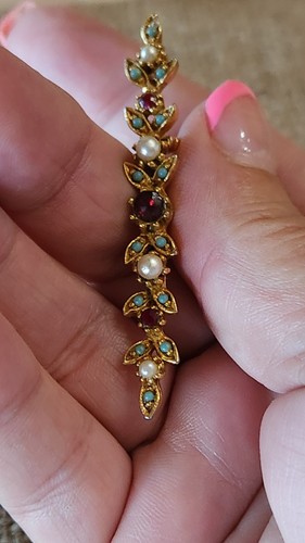 Vintage Bar Brooch Gorgeous Measures 2.30" In Good Vintage Condition
