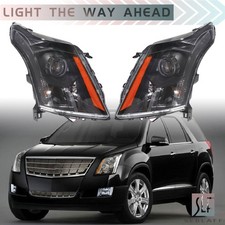 Driverpassenger Headlights For Cadillac Srx 2010-2016 Halogen Projector Black