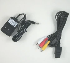 USA Super NES SNES Hookup Connection Kit AC Adapter Power Cord RCA AV Cable