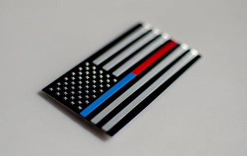 3D Metal Thin Blue/Red Line American Flag Sticker Decal Emblem 3.2" x 1.75"