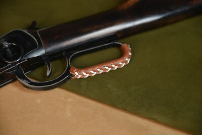 2 Qty Leather Gun Lever Wrap Cover for Lever-Action Rifle and Shotgun USA Ship