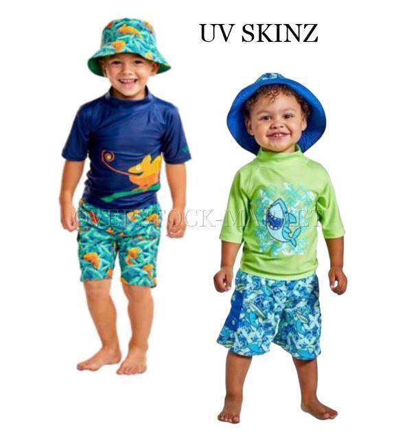 NEW! BOYS UV SKINZ 3 PIECE SWIMWEAR SET! SUNWEAR SET! UPF 50+ VARIETY OF  STYLES