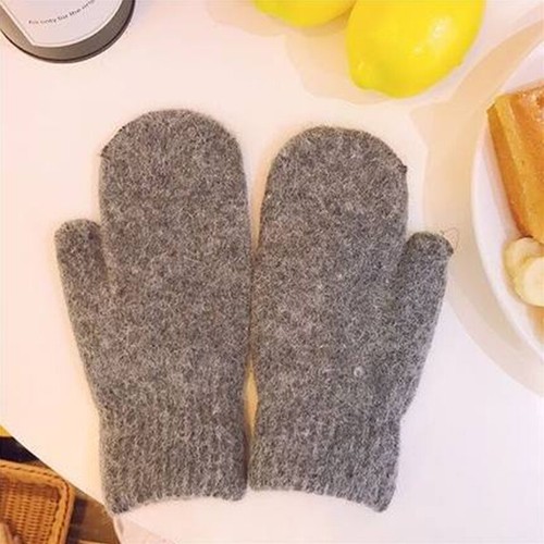 Gants femme couleur unie imitation fourrure lapin gants mitaines gants fourrure chauds. - Photo 14/24