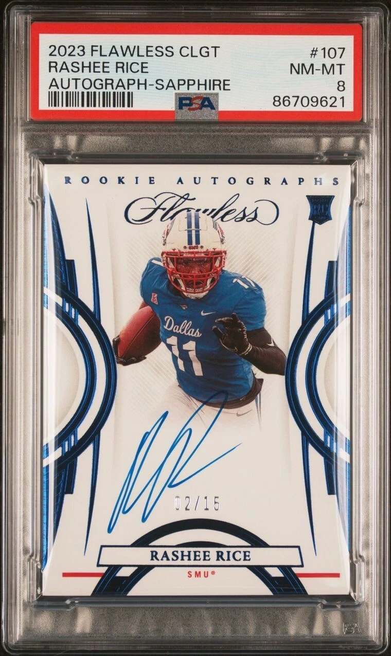 Rashee Rice Panini Flawless Collegiate #107 Autograph-Sapphire
