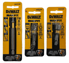 Lot of 3 DeWalt Maxfit DWA3TX10MF, DWAND14MF, DWAND38MF
