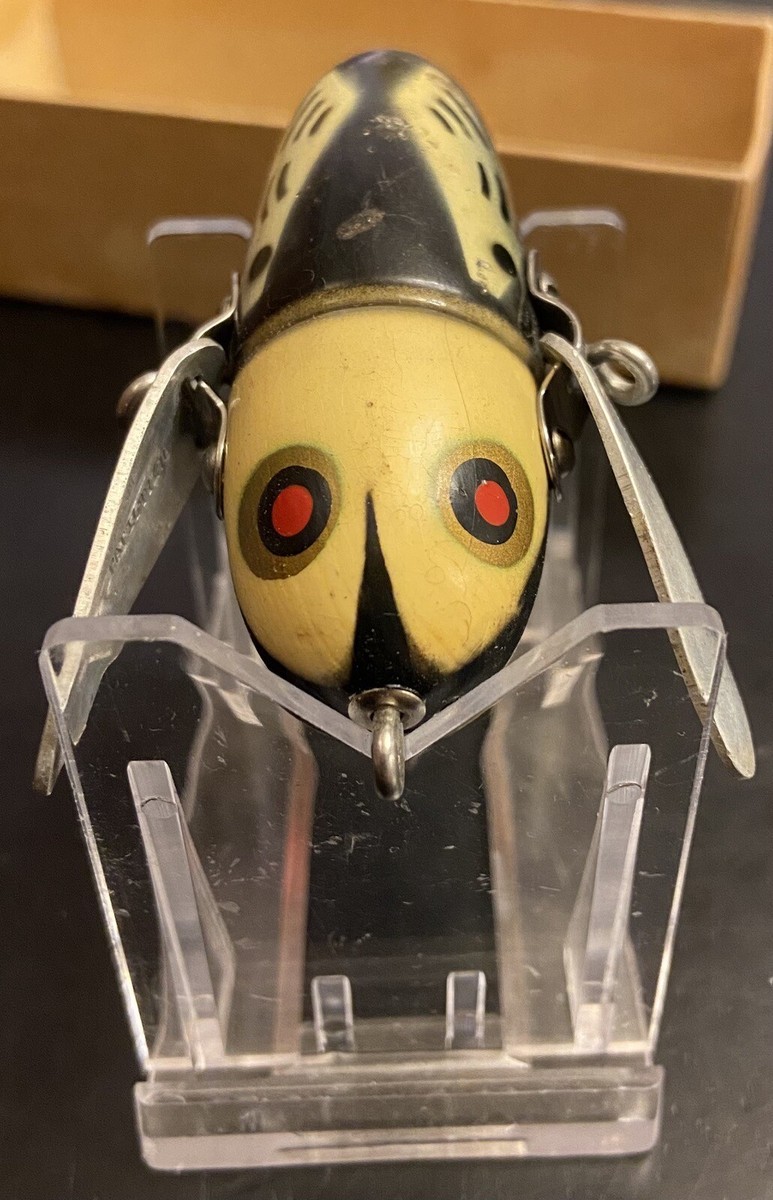 ＨEＤＤ ON クレージークローラー2120ＢWＨ Vintage Heddon Crazy Crawler 2120 BWH RED & GOLD EYES