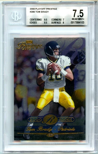 TOM BRADY RC 2000 PLAYOFF PRESTIGE ROOKIE CARD #286 BGS 7.5 NM+ PATRIOTS