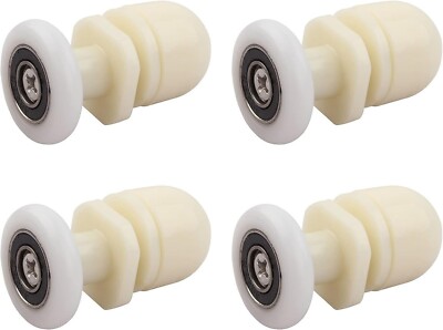4-Pack 27mm Replacement Shower Door Roller Wheels – ABS With Stainless Steel Shaft, 5mm Thread