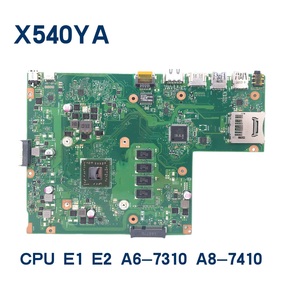 Motherboard For ASUS Vivobook X540Y X540YA 2GB 4GB 8GB-RAM E1 E2
