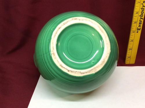 Vintage Fiesta Green Harlequi Rare Homer Laughlin Ball Jug Water Ice Lip Pitcher - Picture 5 of 7