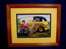 RAY CROUSE TRACTOR PRINT - JOHN DEERE JUNIOR CONSTRUCTION - MATTED - FRAMED