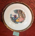 Vintage Czechoslovak Carlsbad gilt trim courting scene plate