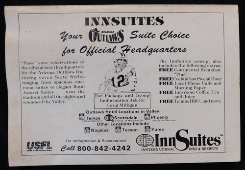 Arizona Outlaws 1985 Media Guide - Picture 2 of 3
