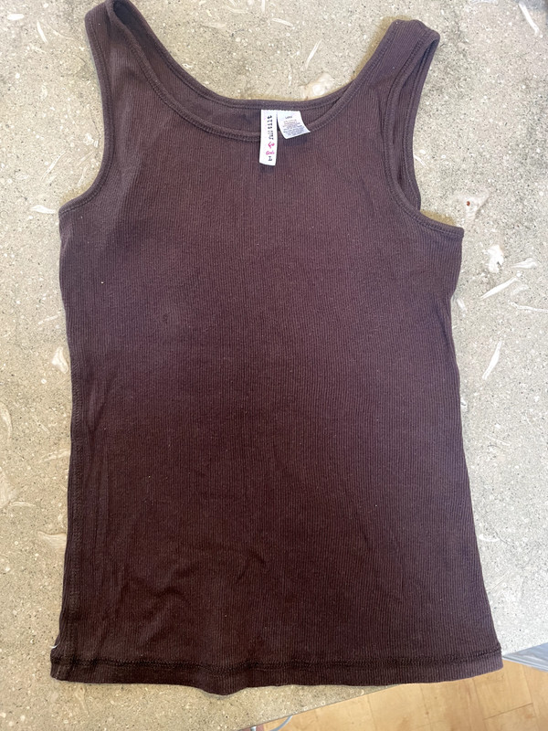 Full Tilt girls brown tank top large cotton spandex