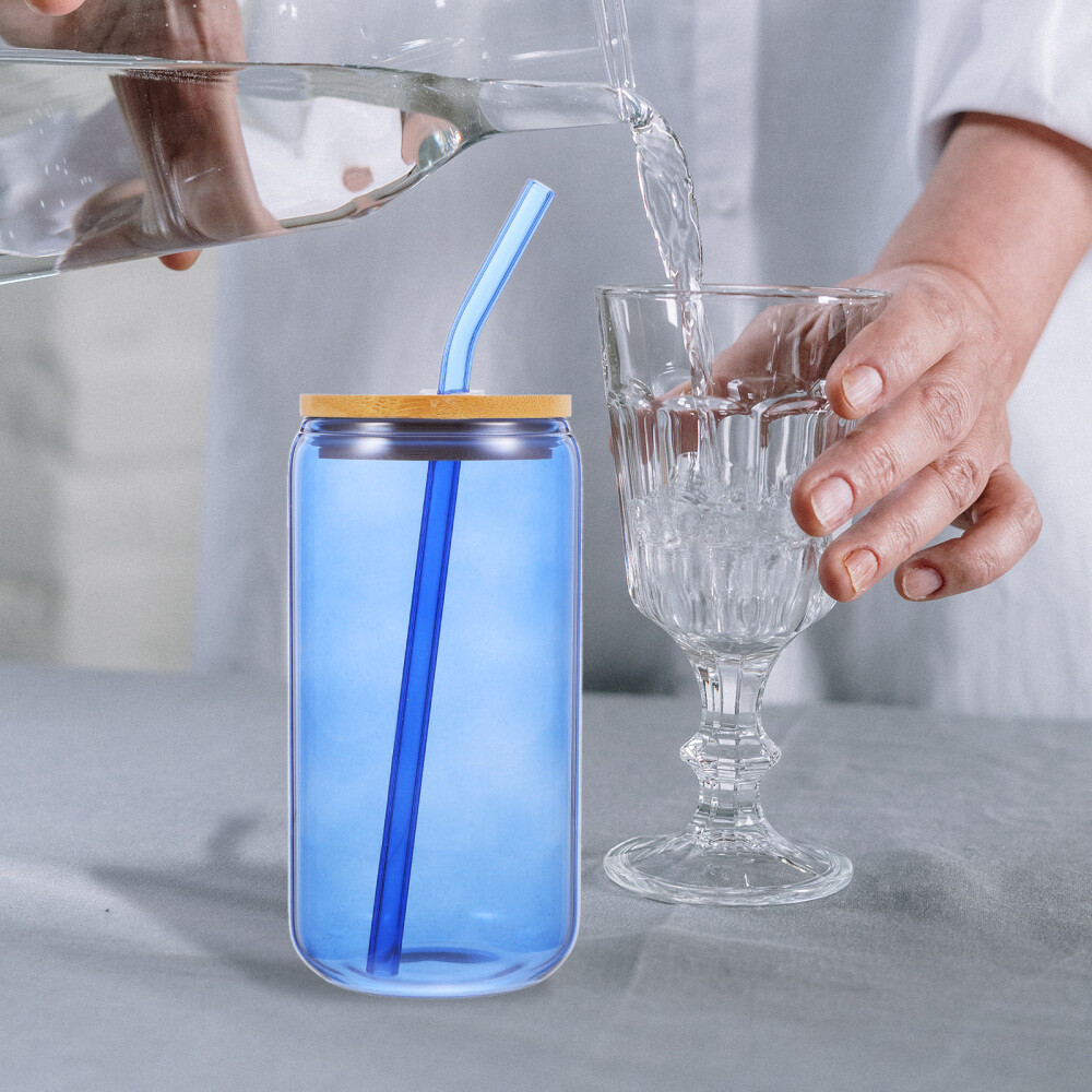 Glass Pipette Set Sublimation Beer Can Glasses with Lids & Straws eBay