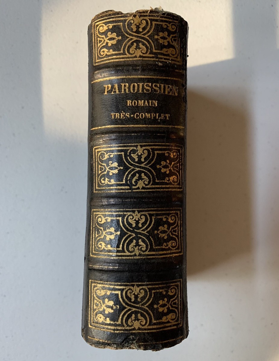 Antique (1862) French Bible New Parishioner Book In Latin and