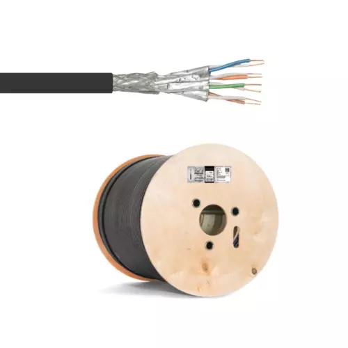 500m CAT 7 Outdoor Netzwerkkabel Verlegekabel 1000MHz Erdkabel, Schwarz