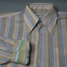 VTG Arrow Mach 2 Button Shirt Mens Large Dagger Collar Disco 60s 70s USA Made