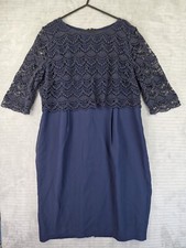 GREAT PLAINS Womens Size XL True Navy Sicily Lace Wing Back Dress BNWT RRP £110
