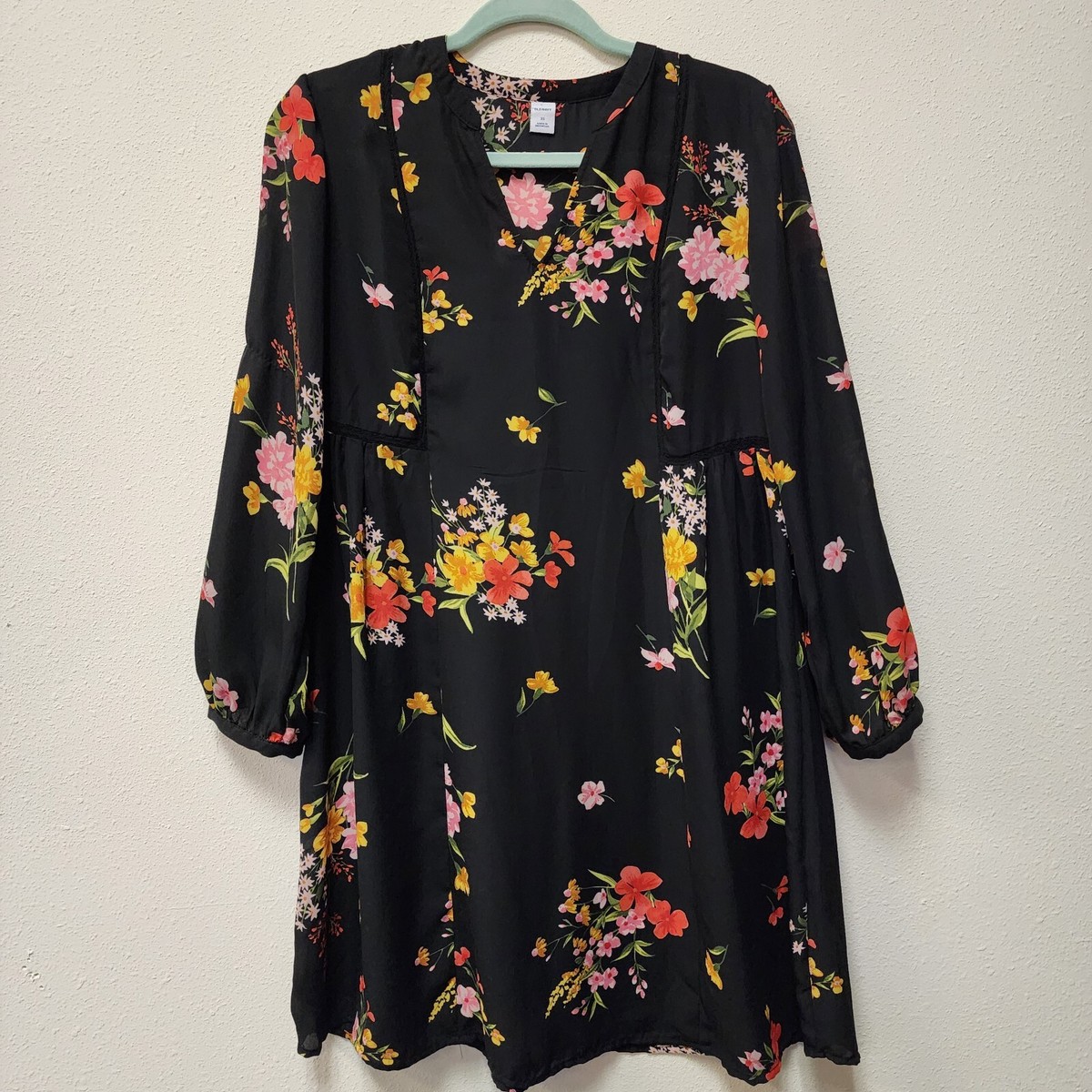 Old Navy Dress XS Oversized Babydoll Fairy Garden Boho Floral Flowy Beach  Tea