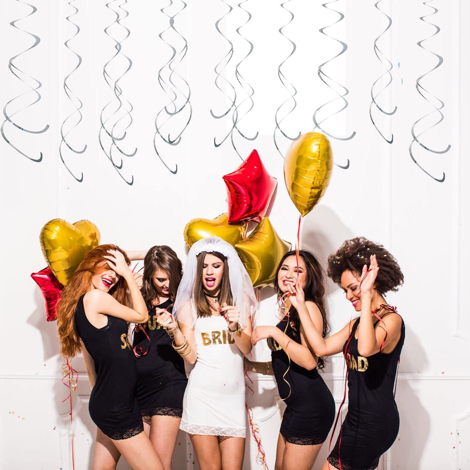 12 Pieces Hanging Swirl Decorations Plastic Streamer Party Swirl Spiral Decor...