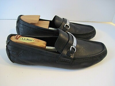 COLE HAAN BLACK PEBBLE LEATHER HORSEBIT LOAFERS DRIVING SHOES MEN'S 11 W 