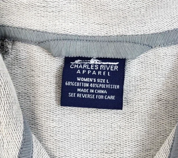 Charles River Apparel Falmouth Pullover Women's Sz L Heather Gray French Terry - Imagem 4 de 4