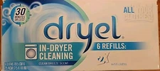 DRYEL Dryer Activated Refill Cloths Original Dry Clean at Home 6 Refills New