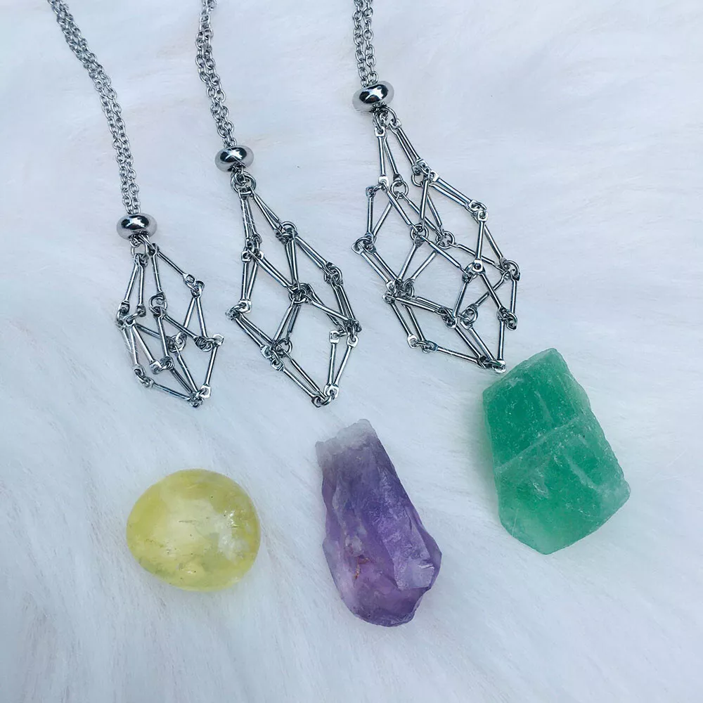 Gem holder deals necklace