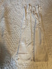 Vtg Long White Womens Dress Gloves