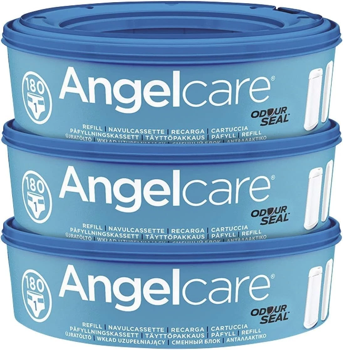 Angelcare Nappy Disposal Refills (3-Pack) | AirSeal Odor Control | Compatible wi