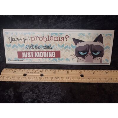 Grumpy Cat Wall Plaque Sarcastic Humor Funny Sign You've Got Problems 2013 Ganz
