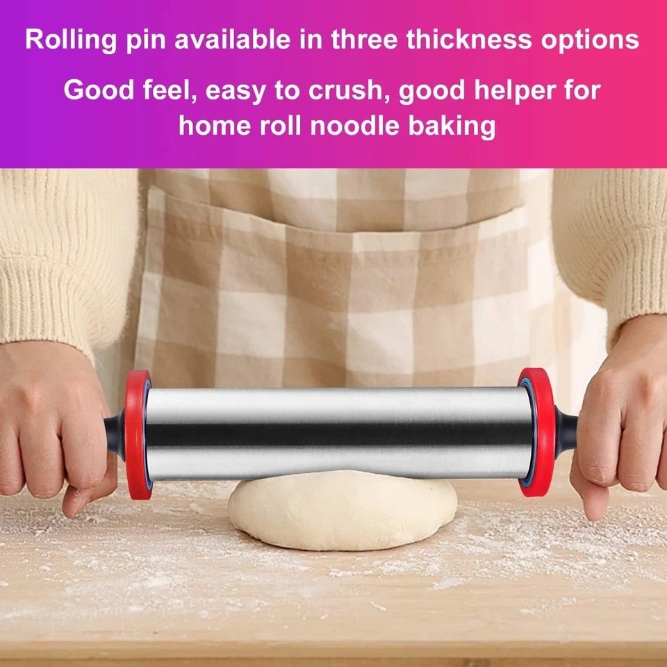 Pastry Cutter Rolling Pin Set-6PCS, Professional Stainless Steel Baking Tools - Image 4 of 4
