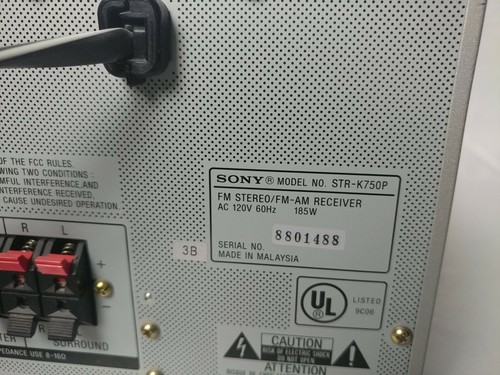 Sony 5.1 AV Receiver Amplifier Tuner Stereo Surround STR-K750P 6.A6 No Remote - Picture 4 of 10
