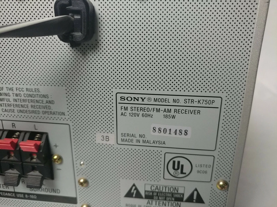 Sony 5.1 AV Receiver Amplifier Tuner Stereo Surround STR-K750P 6.A6 No Remote - Image 4 of 4