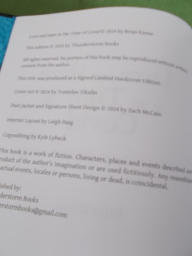 Brian Keene LOVE AND HATE IN THE TIME OF COVID Signed Numbered Ltd 2024 UNREAD - Picture 6 of 6