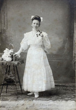 Victorian Antique Cabinet Card Photo of a Girl's Confirmation
