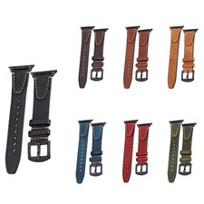 Classic Genuine Leather Watch Band For iWatch Series 10/9/8/7/6/SE/5/4/3/2/Ultra