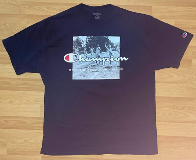 Champion Mens Black Graphic T Shirt - Champion It Takes a Little More - Size XL