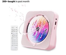 CD Player Portable Bluetooth 5.1 Desktop CD Player with HiFi Sound Pink