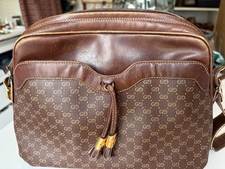 Gucci vintage camera bag monogram canvas and leather