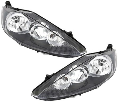 Scheinwerfer Set für Ford Fiesta 7 2008-2012 Scharz H1 H7 mit LWR Stellmotor