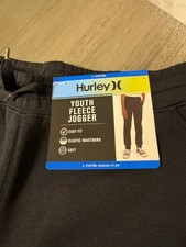 L 14/16 Hurley Youth Black Fleece Jogger.