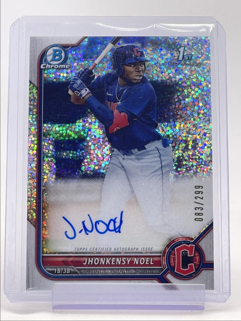 JHONKENSY NOEL 2022 BOWMAN CHROME 1ST AUTOGRAPH SPECKLE AUTO /299 Q4597