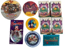 LOT 10 Vintage Disney Fantasmic 3" Holographic Buttons Pins Snow White NEW 1992
