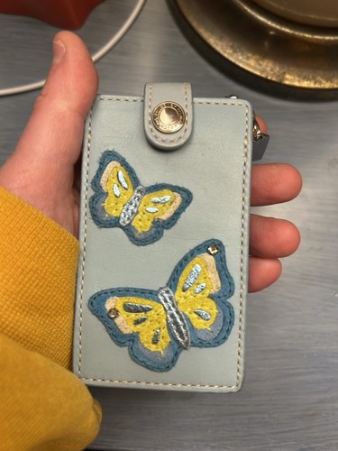 Rare 2004 Coach Butterfly Y2K Embroidered iPod Case with iPod Keychain Charm