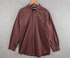 LL BEAN Men's Scotch Plaid Tartan Country Casual Cotton Button Down Shirt L Tall