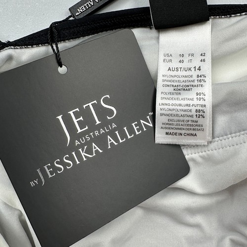 Traje de baño JETS Australia para mujer 10 negro clásico inmersión de una pieza vacaciones - Imagen 6 de 13