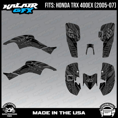 Graphics Kit for Honda ATV TRX 400EX (2005-2007) Shred - SMOKE