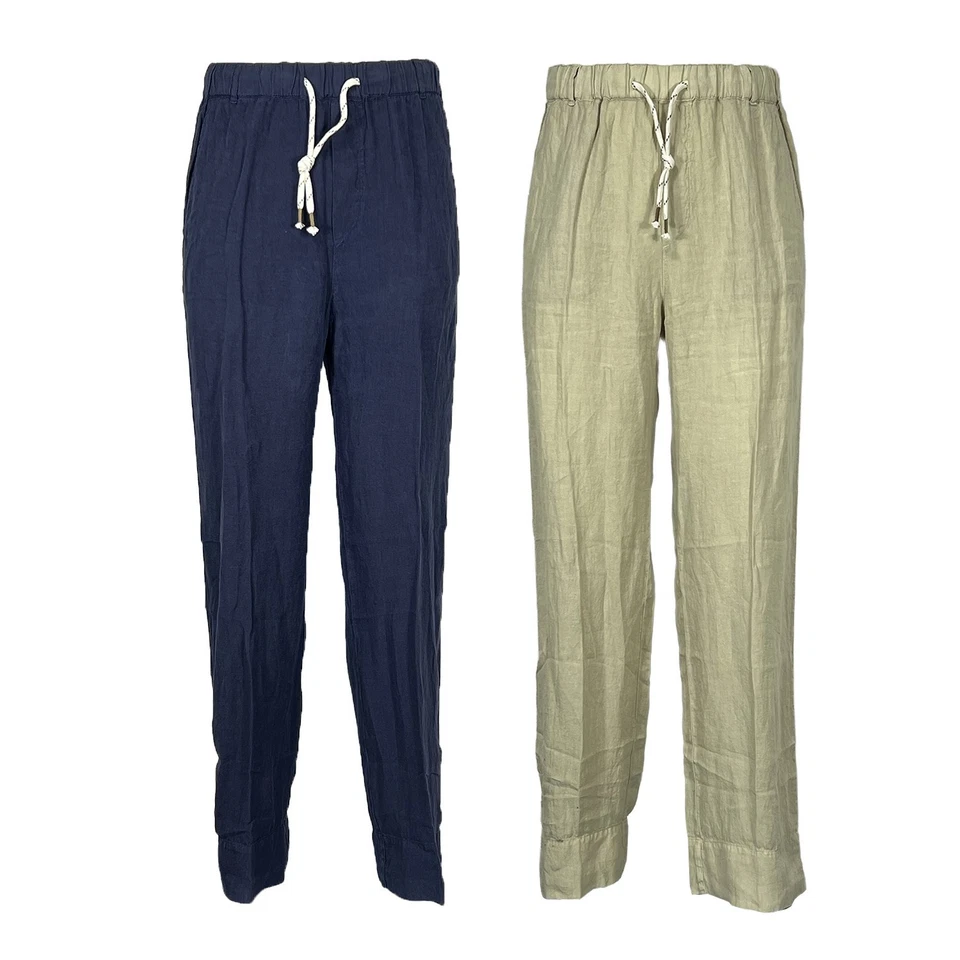 DU25900 Pantalon MADSON Style Casual Chic Homme En Lin Beige Bleu - Photo 1/1